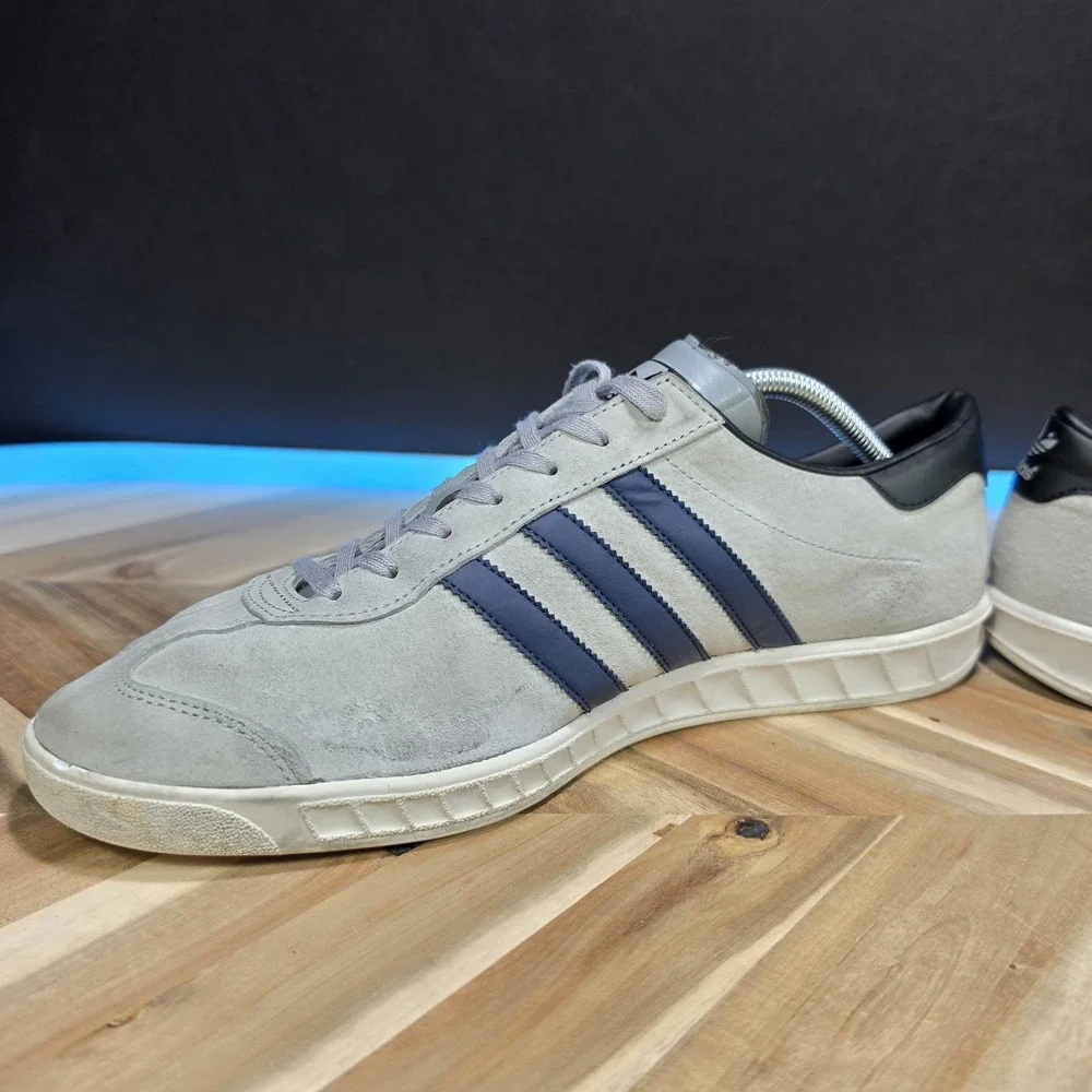 Adidas Originals Hamburg Low Grey Collegiate Navy BB5298 Suede Men's Size 11.5